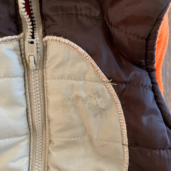 18 month Brown and Tan Bear Vest with Fleece Lining and Bear Face Hood - Picture 3 of 6